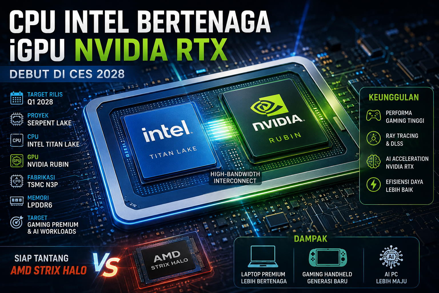 Amd wajib waspada! Cpu intel bertenaga igpu nvidia rtx dikabarkan debut di ces 2028 Amd Wajib Waspada! Cpu Intel Bertenaga Igpu Nvidia Rtx Dikabarkan Debut Di Ces 2028
