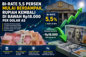 Bi-Rate 5,5 Persen Mulai Berdampak, Rupiah Kembali Di Bawah Rp18.000 Per Dolar As