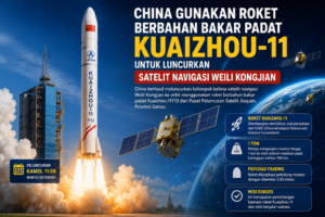 China Gunakan Roket Berbahan Bakar Padat Kuaizhou-11 Untuk Luncurkan Satelit Navigasi Weili Kongjian