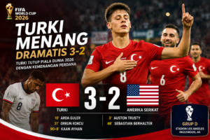 Hasil Turki Vs Amerika Serikat Arda Guler Bersinar, Turki Menang Dramatis 3-2