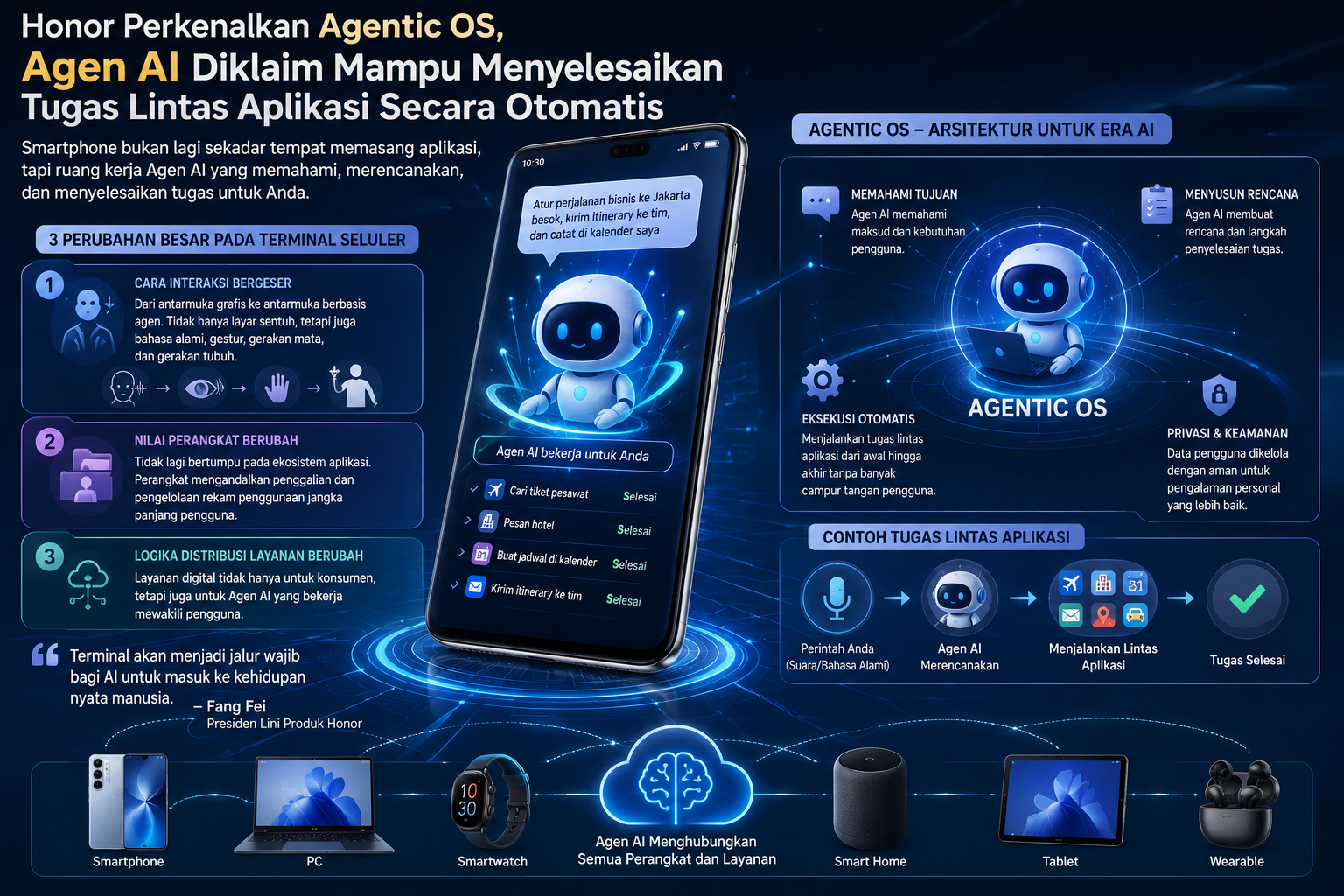 Honor perkenalkan agentic os, agen ai diklaim mampu menyelesaikan tugas lintas aplikasi secara otomatis Honor Perkenalkan Agentic Os, Agen Ai Diklaim Mampu Menyelesaikan Tugas Lintas Aplikasi Secara Otomatis
