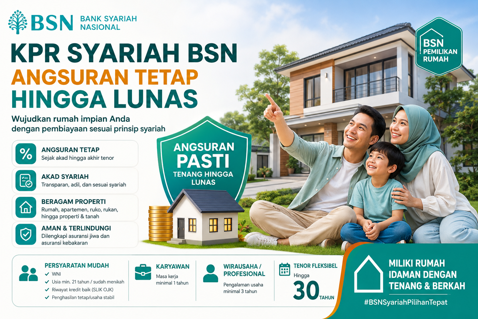 Kpr syariah bsn tawarkan angsuran tetap hingga lunas, solusi miliki rumah tanpa khawatir kenaikan cicilan Kpr Syariah Bsn Tawarkan Angsuran Tetap Hingga Lunas, Solusi Miliki Rumah Tanpa Khawatir Kenaikan Cicilan