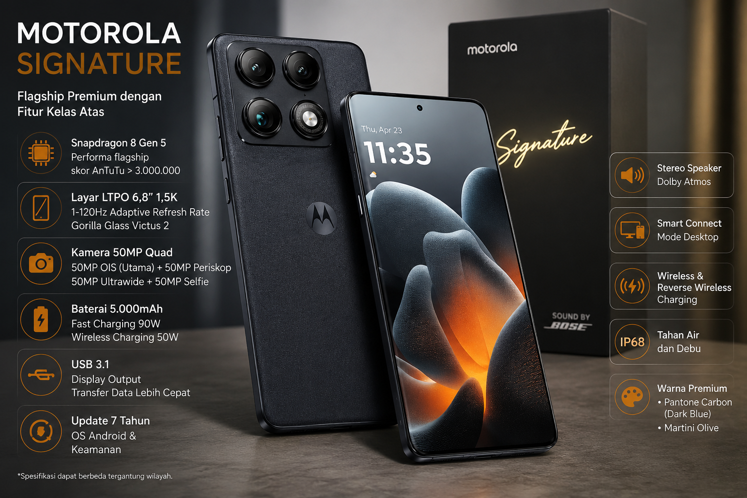 Motorola signature dibanderol rp11 jutaan, usung kamera 50mp dan dukungan update 7 tahun Motorola Signature Dibanderol Rp11 Jutaan, Usung Kamera 50Mp Dan Dukungan Update 7 Tahun