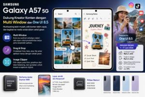 Samsung Galaxy A57 5G Dukung Kreator Konten Dengan Multi Window Dan One Ui 8.5
