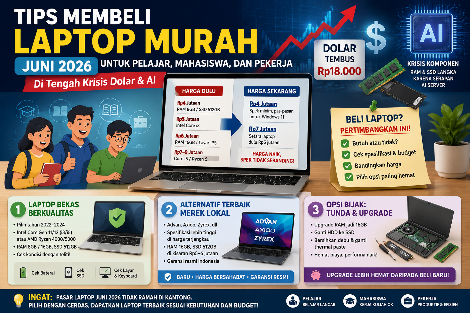 Tips Membeli Laptop Murah Juni 2026 Untuk Pelajar, Mahasiswa, Dan Pekerja