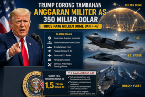 Trump Dorong Tambahan Anggaran Militer As 350 Miliar Dolar, Fokus Pada Golden Dome Dan F-47