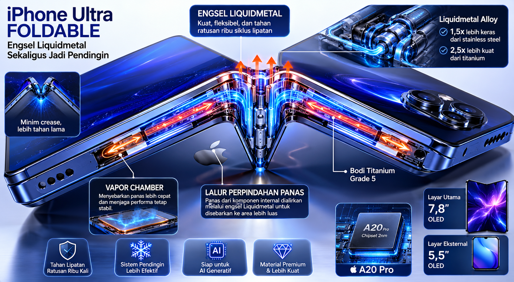Iphone ultra foldable siapkan teknologi baru, engsel liquidmetal kini jadi pendingin Iphone Ultra Foldable Siapkan Teknologi Baru, Engsel Liquidmetal Kini Jadi Pendingin