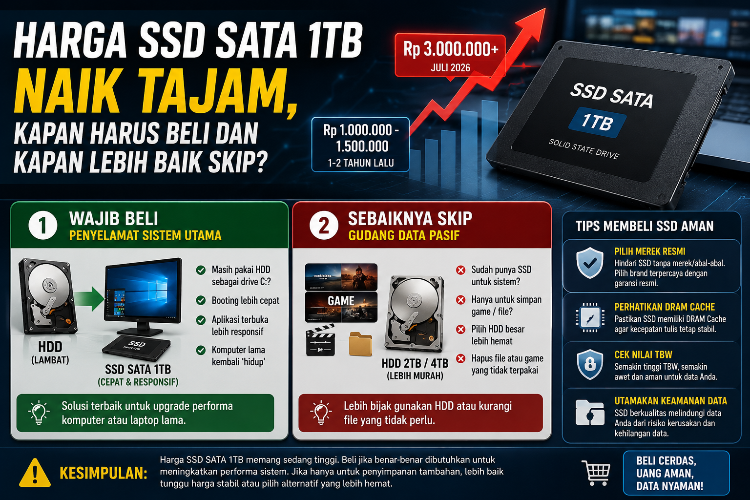 Harga ssd sata 1tb naik tajam, kapan harus beli dan kapan lebih baik skip? Harga Ssd Sata 1Tb Naik Tajam, Kapan Harus Beli Dan Kapan Lebih Baik Skip