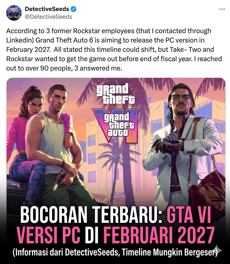 Gta 6 leaks memicu kemarahan penggemar, rockstar tetap pegang jadwal rilis Gta 6 Leaks Memicu Kemarahan Penggemar, Rockstar Tetap Pegang Jadwal Rilis