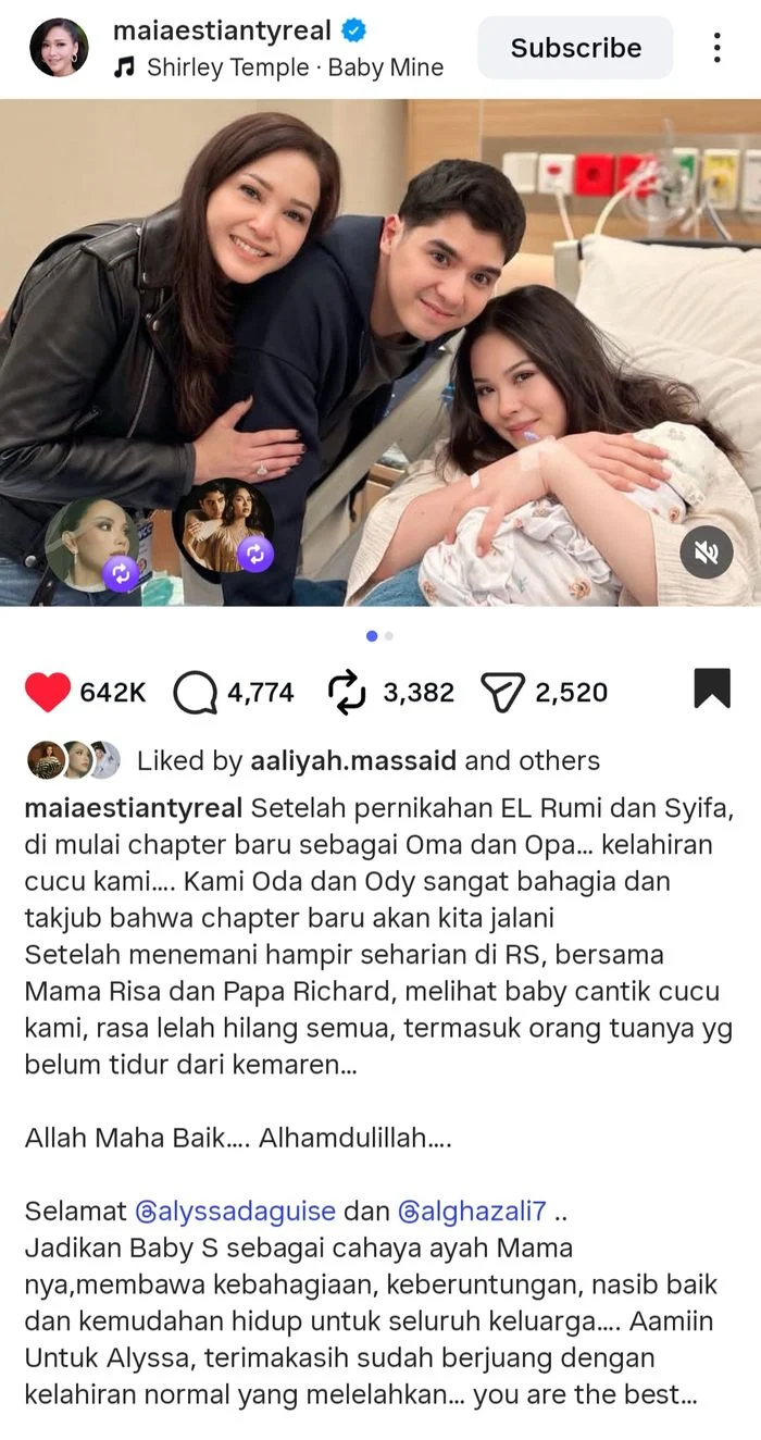 Maia estianty bahagia, cucu pertama kini tertawa ceria, momen manis sang oma menggemaskan Maia Estianty Bahagia, Cucu Pertama Kini Tertawa Ceria, Momen Manis Sang Oma Menggemaskan