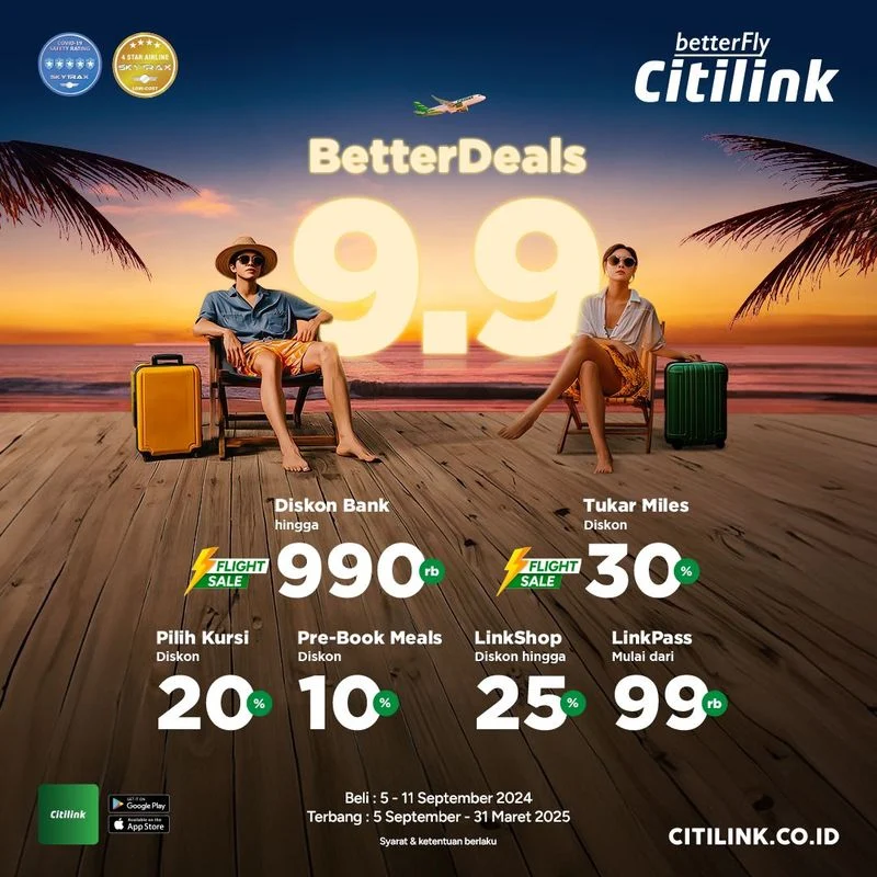 Beragam promo 9. 9 meriahkan belanja dan perjalanan, diskon hingga rp 20 ribu dan tiket rp 9. 900 Beragam Promo 9.9 Meriahkan Belanja Dan Perjalanan, Diskon Hingga Rp 20 Ribu Dan Tiket Rp 9.900